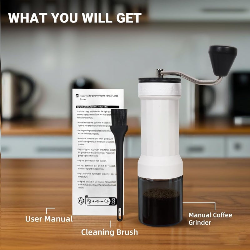 EZVING Mini Manual Coffee Grinder with 40 Adjustable Settings, Portable Hand Coffee Bean Mill with 30g Capacity, Conical Burr Coffee Grinder with Crank for Travel, Camping, Office, Espresso, Pour Over, etc - Image 5
